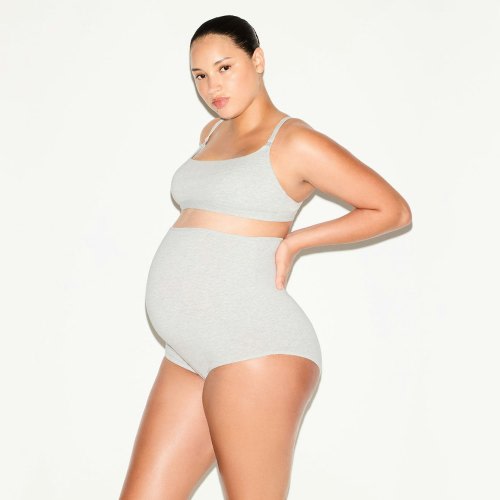 COTTON JERSEY MATERNITY HIGH-WAISTED BRIEF 5-PACK | LIGHT HEATHER GREY | SKIMS