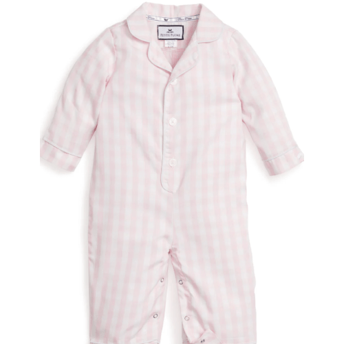 Baby's Twill Classic Romper in Pink Gingham