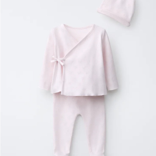 LAYETTE SET AND POUCH - Pastel pink | ZARA United States