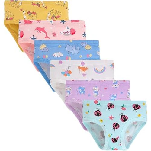 Boboking Girls Soft Panties Toddler Underwear Kids Cotton Briefs | Comfortable Elastic Waistband Double Layered Crotch Assorted Patterns