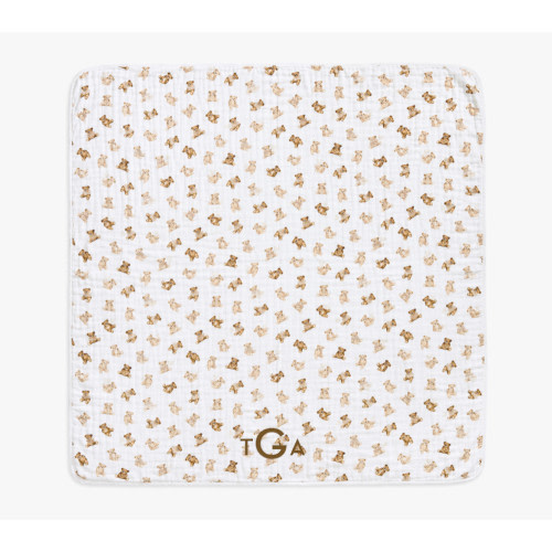 Teddy Bear Oversized Organic Muslin Baby Blanket
