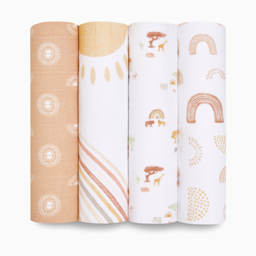 Cotton Muslin Swaddle 4-Pack - Keep Rising