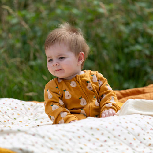 Summer Pears Zip Organic Babygrow – Little Green Radicals