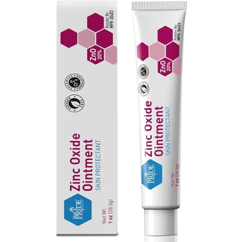 MED PRIDE High-Potency 20% Zinc Oxide Ointment 1oz - Diaper Rash Skin Protectant Zinc Cream- Wound Healing Zinc Oxide Paste for Kids & Adults- Barrier Repair Remedy for Chaffing, Rash, Cuts, Scrapes