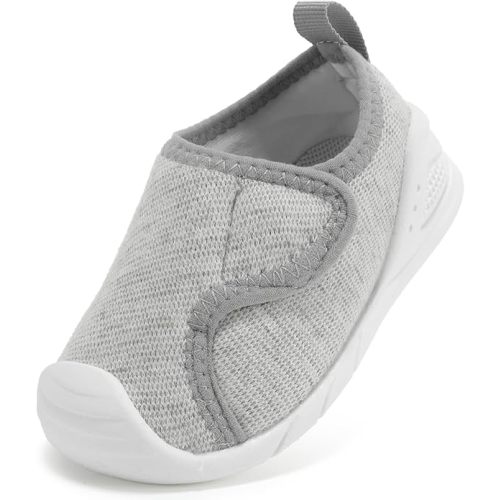 Baby Shoes Wide Toe Box Toddler Boy Girl First Walking Shoe Infant Barefoot Sneakers Non-Slip Babies Walker Newborn Soft Sole Breathable Mesh Lightweight 6 9 12 18 24 Months