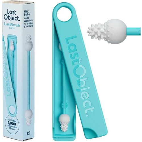 LastSwab Baby Reusable Cotton Swab for Ear Cleaning for Babies (LastSwab Baby, Turquoise)