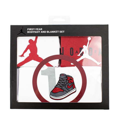 Nike Jordan Milestone 3Pc Blanket Infant/Toddler Clothing Set Size 0-12M, Color: White