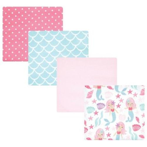 Hudson Baby Infant Girl Cotton Flannel Receiving Blankets, Mermaid, One Size
