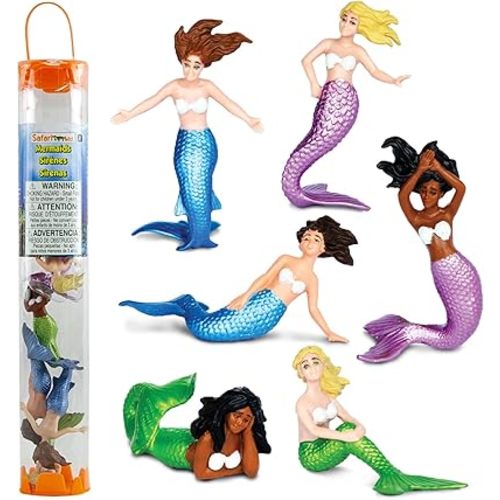 Safari Ltd. Mermaids TOOB - 6 Pieces Detailed Mini Plastic Model Figures - Fun Fantastical Play Toy for Boys, Girls & Kids Ages 3+