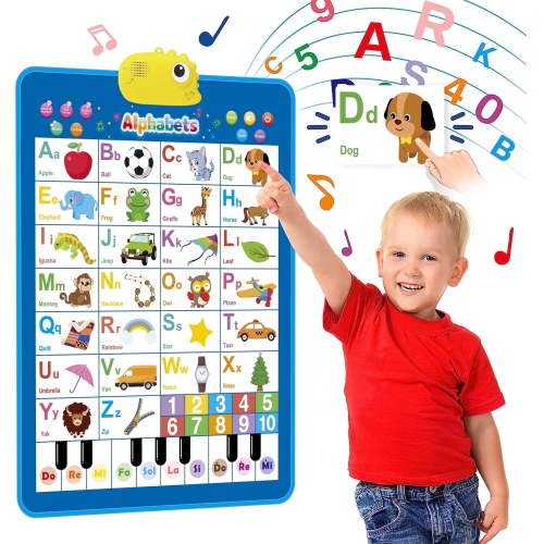 Adofi Alphabet Wall Chart, ABCs & 123s Kids Learning Toys for 2 3 4 year olds, abc Chart for Wall for Toddlers 3-4, Interactive Educational alphabet poster, Boy Toys 2 3 Years Old