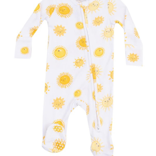 2 Way Zipper Footie - Happy Suns