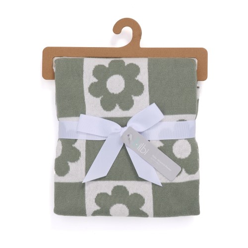 Bilbi Jarquard Blanket Dark Sage