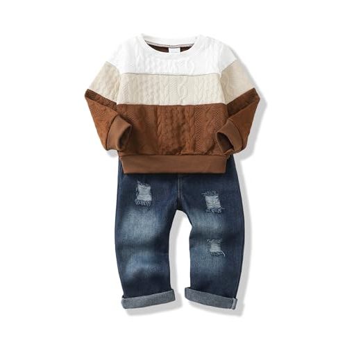 XUANHAO Baby Boy Clothes Infant Toddler Boy Outfits 12 18 24 Months 2T 3T 4T 5T Jeans Pants Clothing Set Fall Winter Clothes