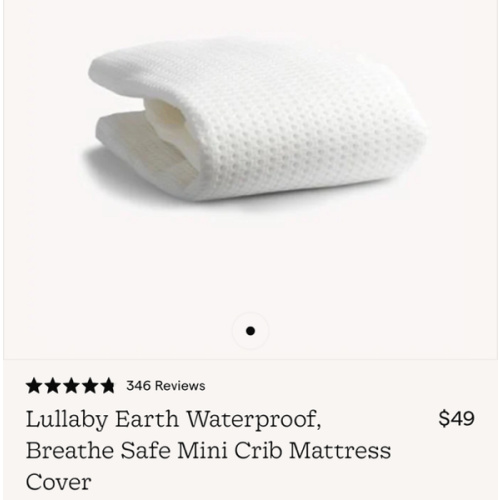 Lullaby Earth Waterproof, Breathe Safe Mini Crib Mattress Cover