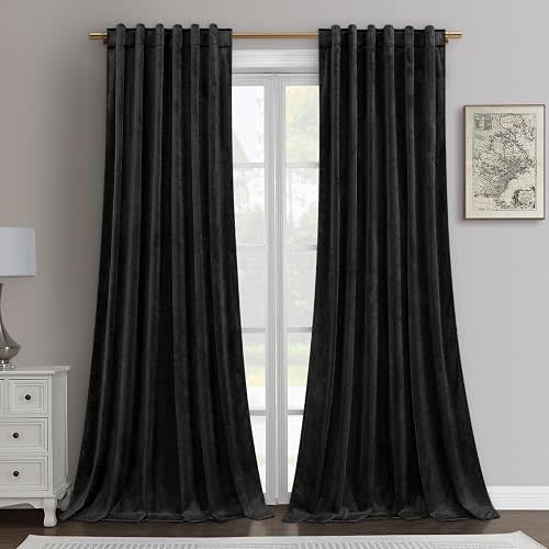 HOMEIDEAS Velvet Curtains