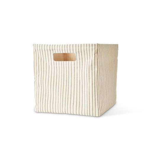 Printed Cube - Stripes Away Pebble Grey