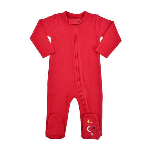 Baby Footie - Scarlet Red | 100% Organic - Finn + Emma