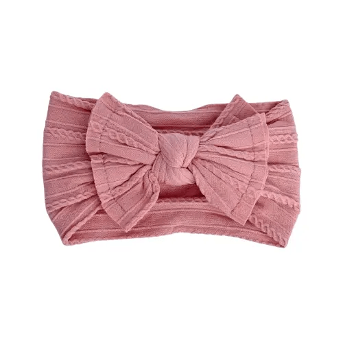Solid Knit Nylon Headband - Rose Pink - Bailey's Blossoms