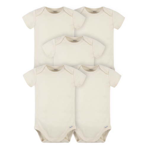 Gerber Baby Boy or Girl Gender Neutral Onesies Brand Premium Cotton Interlock Bodysuits, 5-Pack
