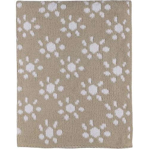 Living Textiles Taupe Sun Flower Chenille Soft Baby Blanket Knitted Reversible Premium Cozy Fabric for Best Comfort Infant, Toddler, Newborn, Swaddle,Nursery,Boy,Girl,Unisex,Crib,Stroller,Gift 40x30in