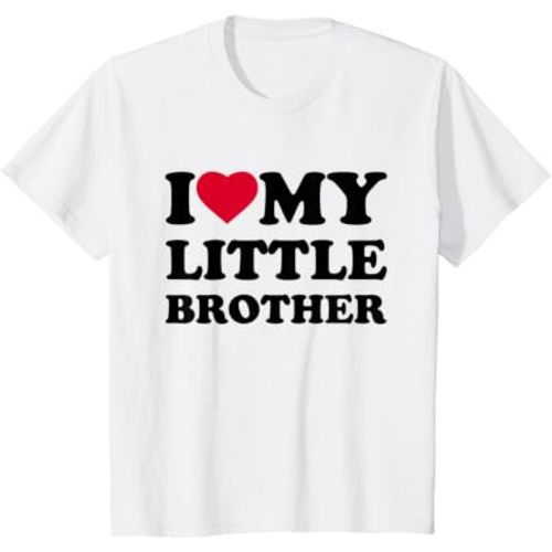 I Love My Little Brother Heart Funny Family T-Shirt