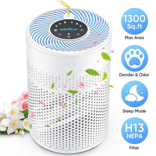 AIRFIRE Air Purifier for Home up to 1300 Sq.ft, HEPA Air Purifiers for Allergies and Asthma Bedroom Pet Wildfire, AP201
