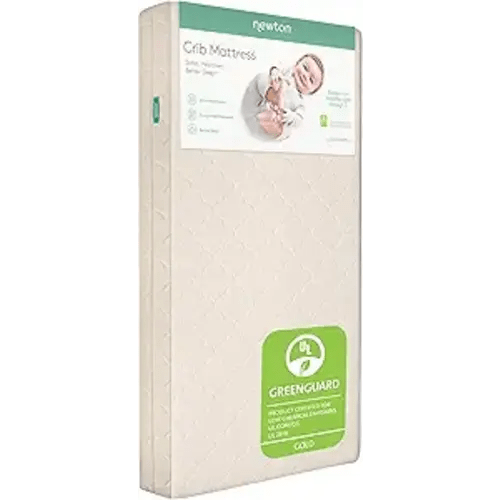 Newton Baby Crib Mattress and Toddler Bed - Ultra-Breathable Proven to Reduce Suffocation Risk, Washable Core & Cover, 2-Stage, Deluxe 5.5" Thick - Sandstone
