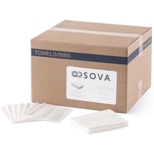 Sova Disposable Changing Station Liners, 2-Ply Waterproof, White (500 Pack)