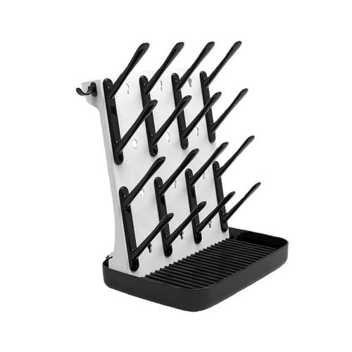 Osfvolr Baby Bottle Drying Rack,Vertical Space Saving Countertop Holder-Capacity for 16 Bottles,Baby Accessories Organizer Black