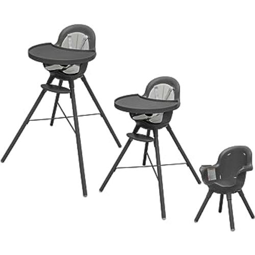 Boon GRUB Adjustable Baby High Chair - Convertible High Chair and Toddler Chair - High Chairs for Babies and Toddlers 6 Months to 6 Years - Dishwasher Safe - Gray