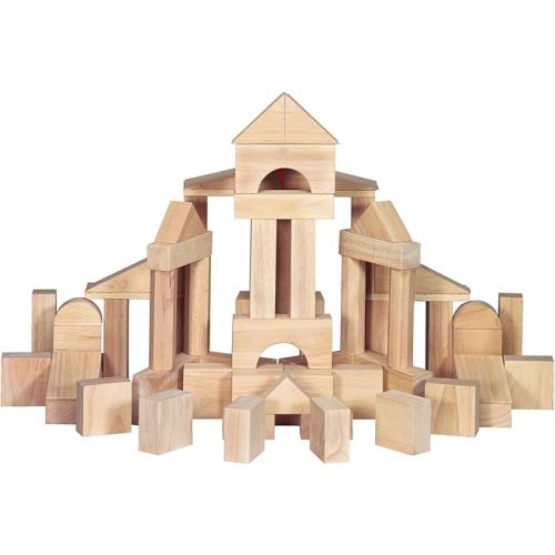 Melissa & Doug Standard Unit Solid-Wood Building Blocks with Wooden Storage Tray, 60-Piece Hardwood Sorting & Stacking Toys for Building & Balancing, Preschool Learning Toys for Kids Ages 3+