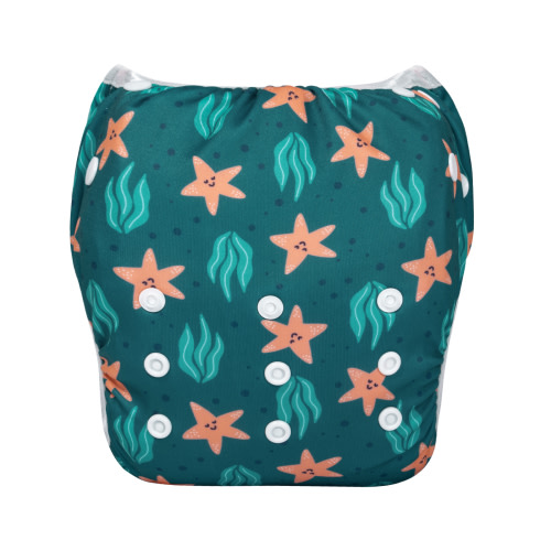 ALVABABY Reusable Swim Diaper - Adjustable One Size Swimwear for Infants & Toddlers (Star, SW-BS89A)