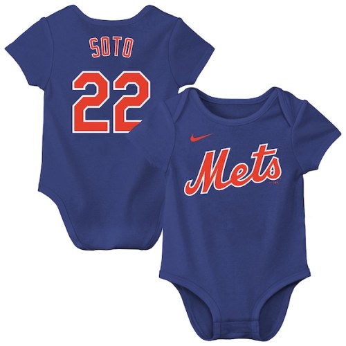 Newborn New York Mets Juan Soto Nike Royal Name & Number Fuse Bodysuit