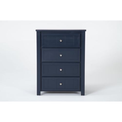 Luca Blue Wood 4-Drawer Chest