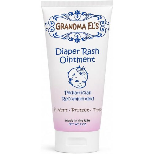 Grandma El's Diaper Rash Ointment, 2 oz Tube – Baby Skin Protectant for Diaper Area – Helps Soothe & Protect Delicate Skin – Helps Relieve Chafing & Moisture Discomfort
