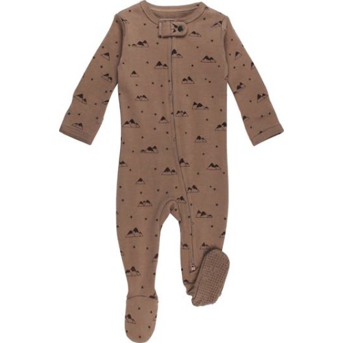Print Fitted One-Piece Organic Cotton Footie Pajamas, 3-6M
