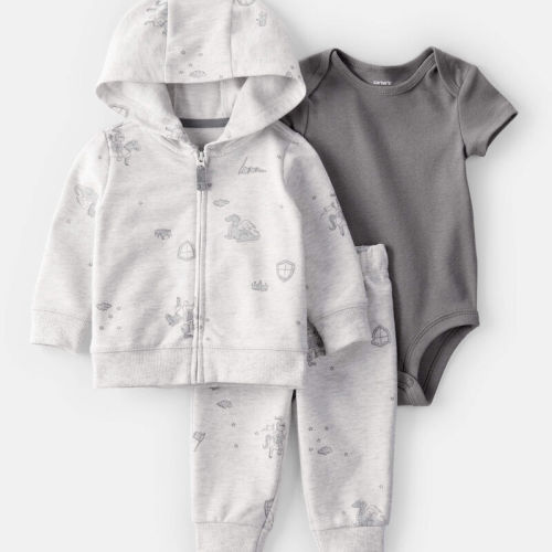 Ivory/Grey Baby 3-Piece Fairytale Print Little Jacket Set | Carter’s Oshkosh Canada