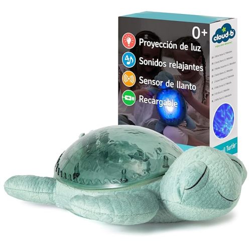 Cloud b Ocean Projector Nightlight with 2 White Noises & 2 Soothing Sounds | Adjustable Settings | Cry Sensor | Tranquil Turtle - Green (Rechargeable)