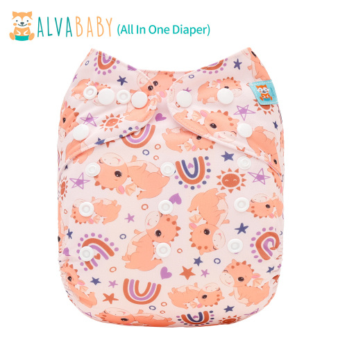 All In One Diaper with Pocket Sewn-in one 4-layer Bamboo blend insert-Horse(AO-EW60A)
