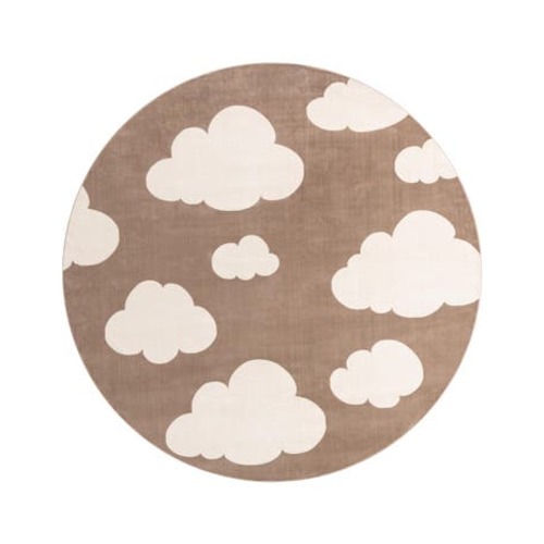 Hazelnut Beige 7' 10 x 7' 10 Whimsy Kids Round Rug | Rugs.com