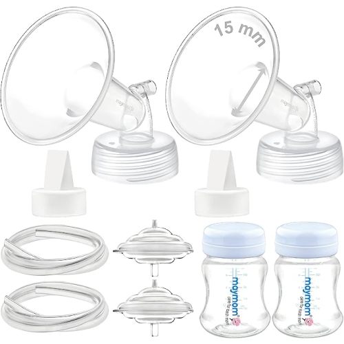 Maymom Pump Parts Compatible with Spectra S2 S1 Replacement Kit for Spectra Pump Parts 21mm Flange Duckbill Valve Tube Bottle Backflow Protector, Not Original S2 Accessories