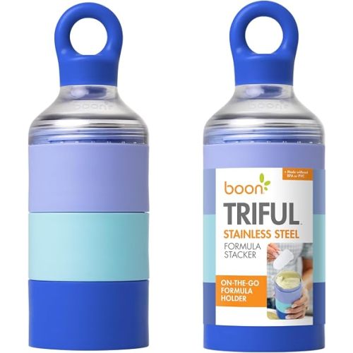 Boon Triful Stainless Steel Baby Formula Stacker w/Tritan Funnel - Blue