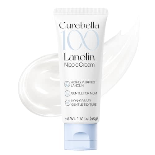 100% Ultra-Purified Lanolin Nipple Cream, Clean & Gentle Formula for Breastfeeding Moms, Non-Sticky, Safe for Baby on Contact, 1.41 oz