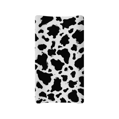 Cow Print Diaper Changing Pad Covers for Baby Boys Girl Super Soft Changing Mat Cover Infant Newborn Changing Table Sheet Fitted 32”x16” Changing Pad Covers