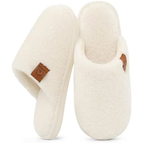 Evshine Women's Fuzzy House Slippers Comfy Soft Memory Foam Indoor Shoes