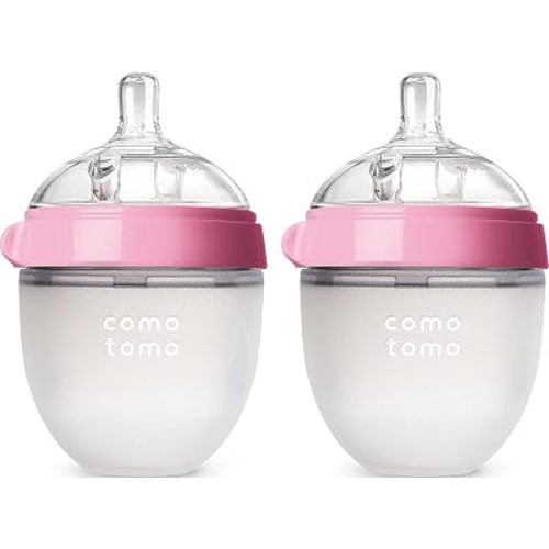 Comotomo Baby Bottle Double Pack, Pink, 5oz