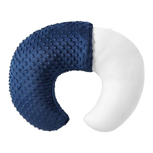 Nursing Pillow and Positioner, Breastfeeding, Bottle Feeding, Baby Sitting Support with Removable Ultra Soft Cover, Tummy Time Support for Baby Boys and Girls (Estate Blue)