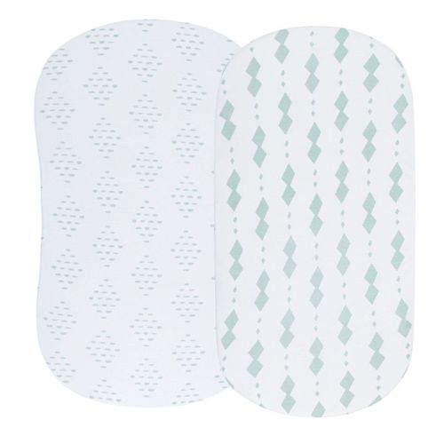 Ely's & Co. Baby Fitted Bassinet Sheet 100% Combed Jersey Cotton Sage Diamond