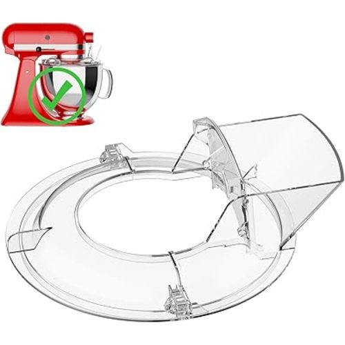 Pouring Shield for KitchenAid Mixer - Splash Guard for Kitchen Aid Stand Mixer Works with 4.5-5QT Tilt-Head Mixer Bowls (Stainless Steel/Glass/Ceramic/Wood), Kitchen Aid Accessories and Attachments