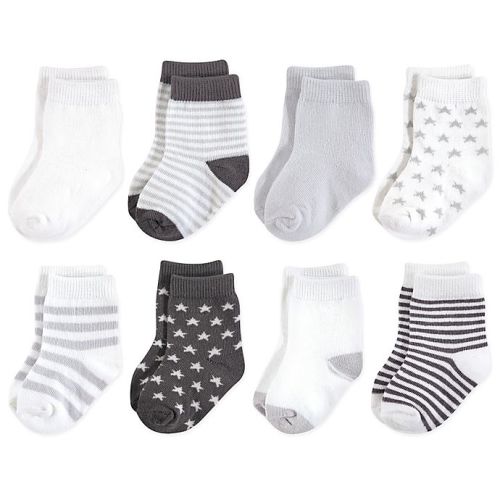Touched by Nature 8-Pack Organic Socks in Grey 0-6 mo